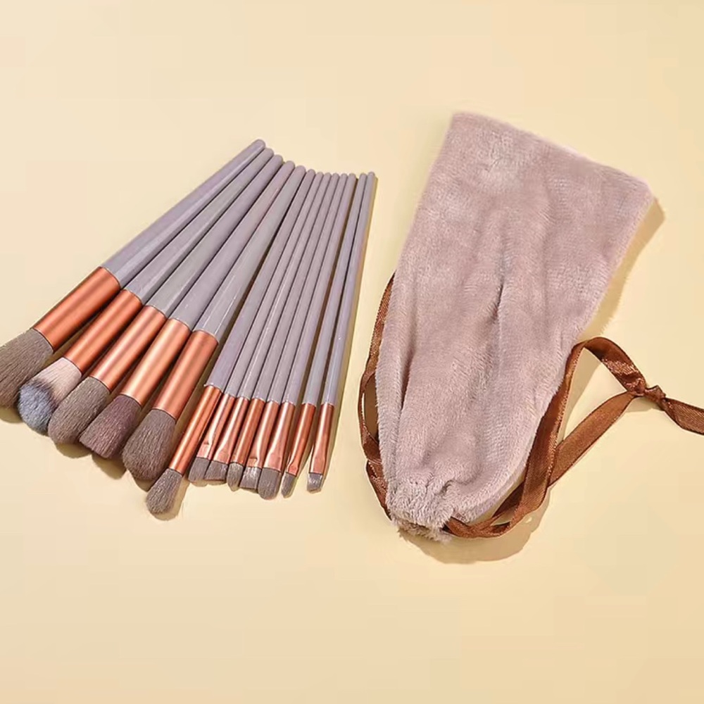 15- piece makeup brush set with bag.